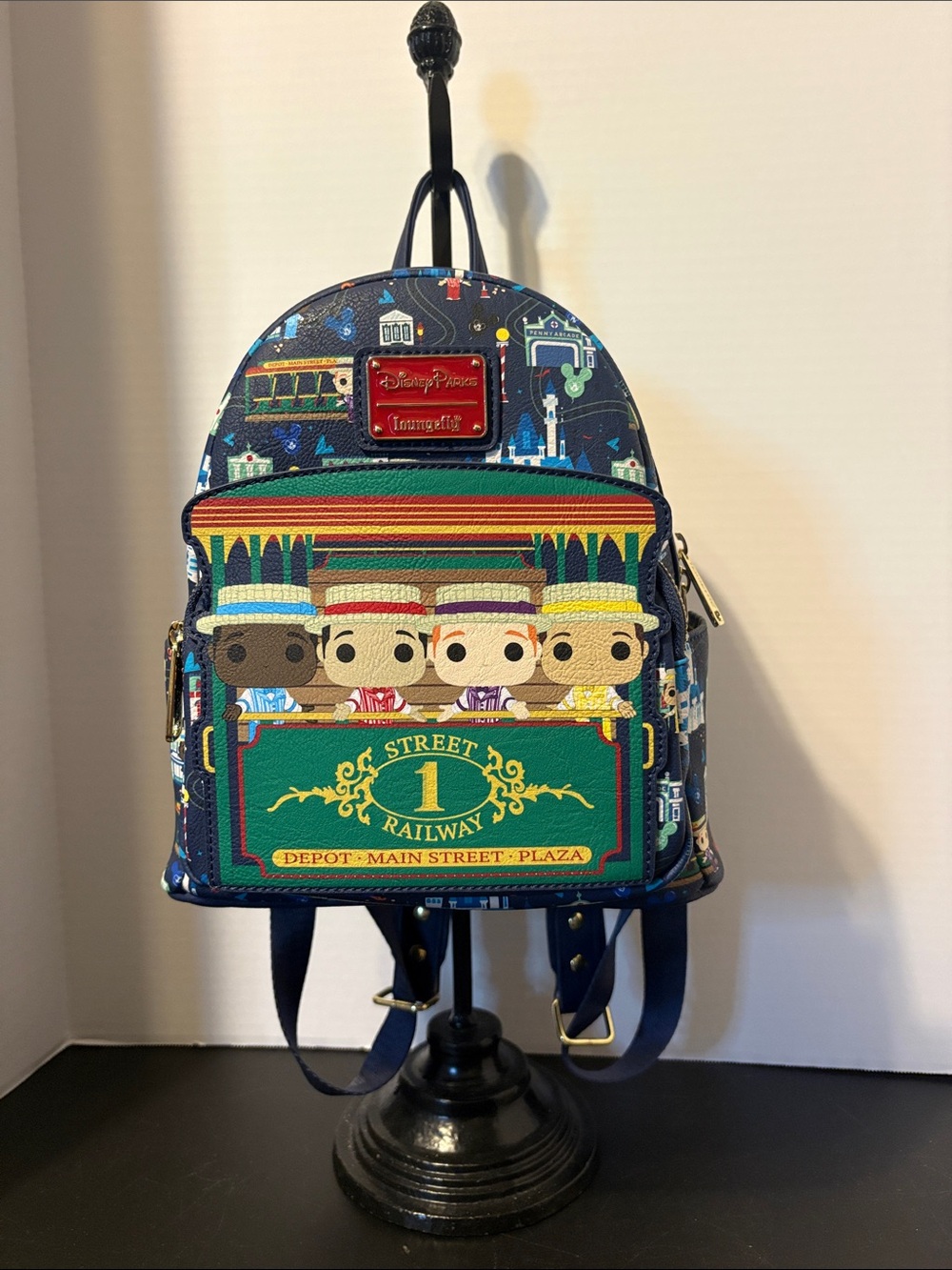 Loungefly Never Used Navy  Main Street Railway Mini Backpack